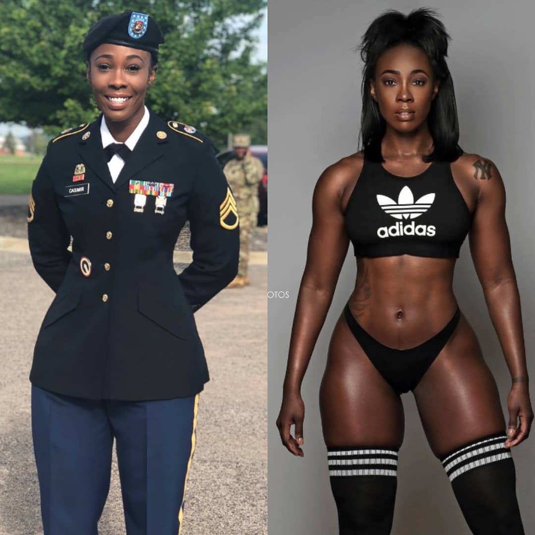 Ebony military girl pic