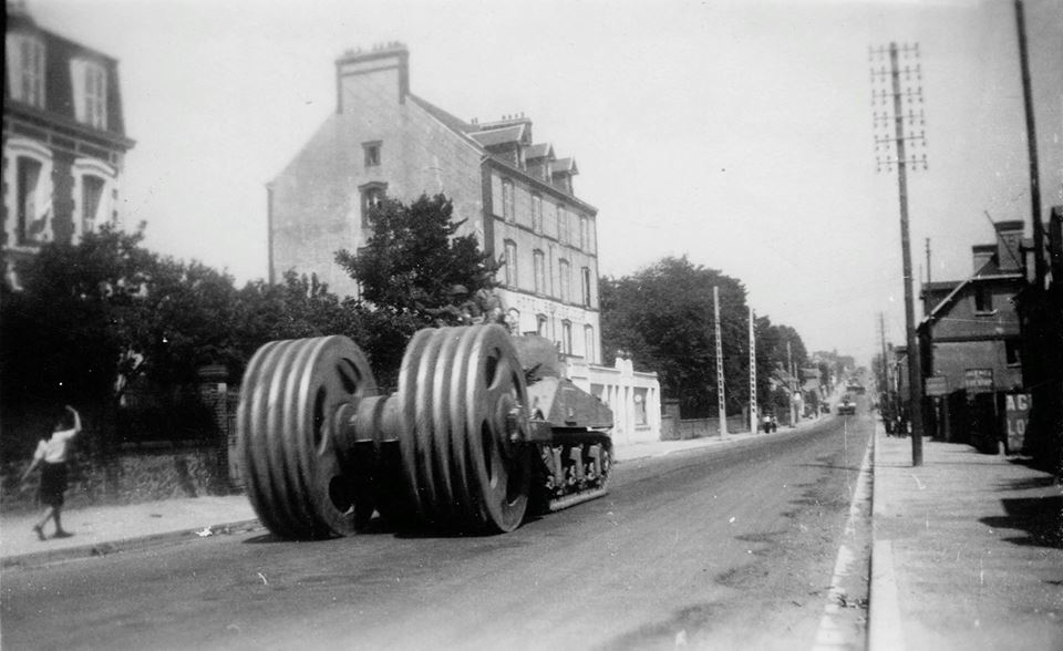 M4 Sherman equipped with a T1E3 Mine Exploder, Donville les Bains, 1944 ...