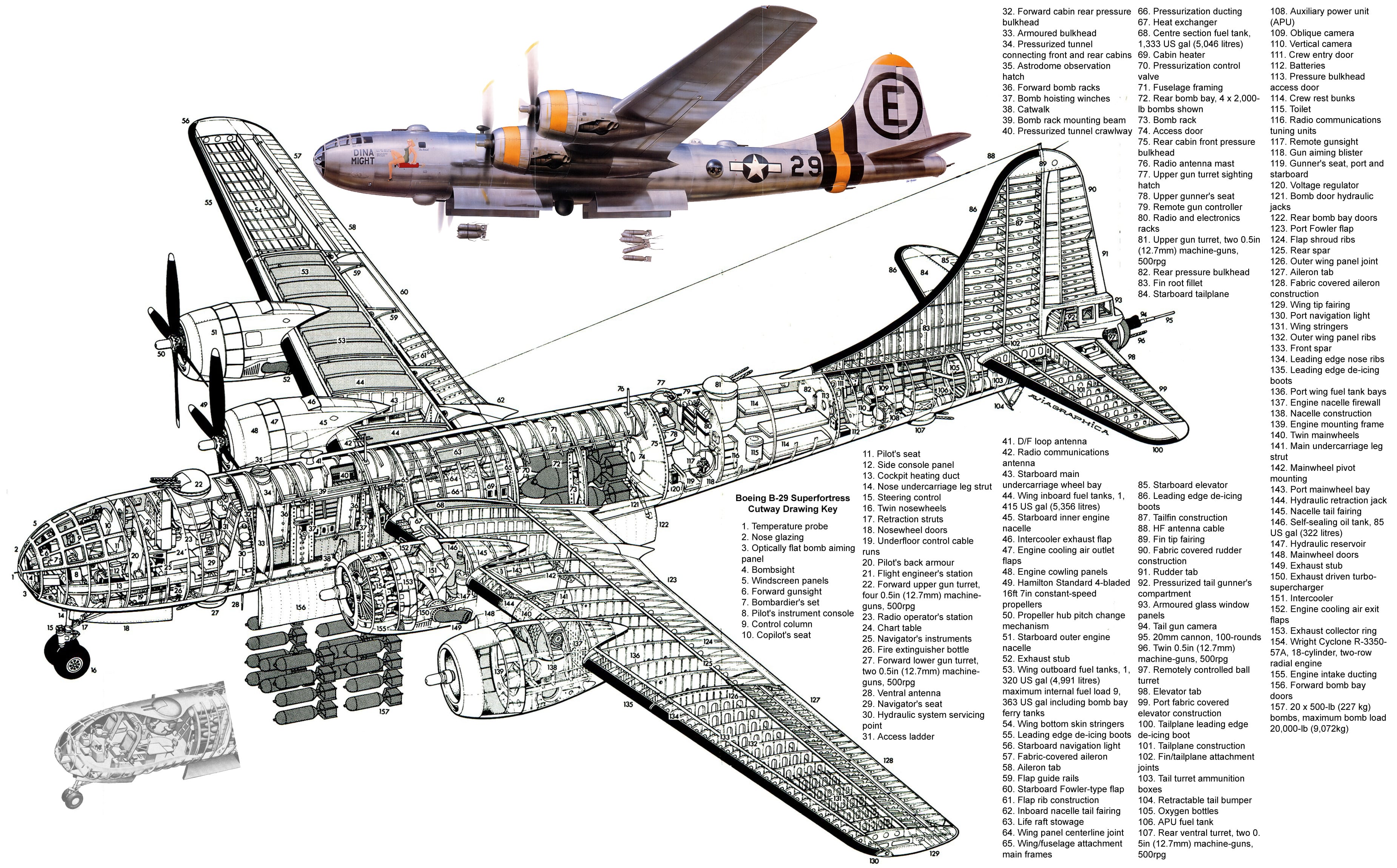 B 29 Superfortress Cutaway Drawing :: Mycity-Military.com